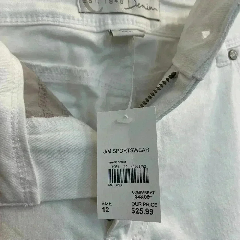 White Straight Leg Denim Jeans - Picture 10 of 12